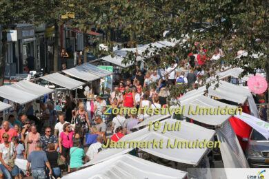 Jaarmarkt IJmuiden 19 juli de langste markt van Noord Holland met meer dan 250 kramen en stands door de straat Kennemerlaan