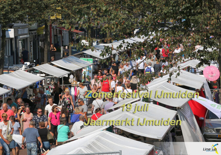 Jaarmarkt IJmuiden 19 juli de langste markt van Noord Holland met meer dan 250 kramen en stands door de straat Kennemerlaan